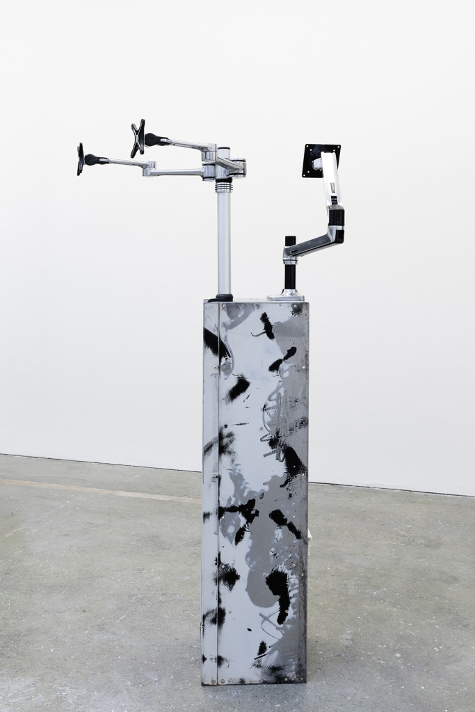 Marco Strappato, 'Apollo and Daphne', 2015, Customized locker, 2 desk mount LCD arms, jesmonite sheets, spray, paint, filler, Dimension variable, Unique. Image courtesy the artist and The Gallery Apart.